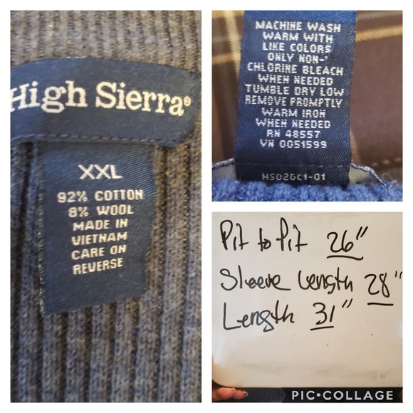 HIGH SIERRA BLUE KNIT RIBBED SWEATER XXL - Picture 7 of 8